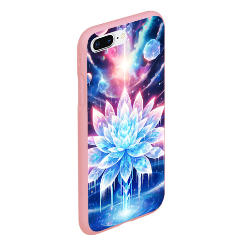 Чехол для iPhone 7Plus/8 Plus матовый с принтом Космический цветок из льда - эзотерический лотос, вид сбоку #3