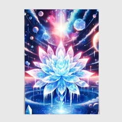 Постер Космический цветок из льда - эзотерический лотос