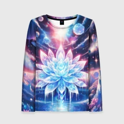 Женский лонгслив 3D Космический цветок из льда - эзотерический лотос