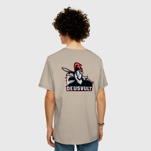 Мужская футболка хлопок Oversize Deusvult, цвет миндальный - фото 4