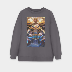 Женский свитшот oversize без начеса хлопок Мартис