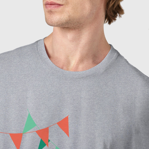 Мужская футболка хлопок Capy birthday капибара, цвет меланж - фото 6