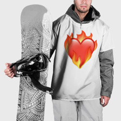 Накидка на куртку 3D Сердце в огне эмодзи 