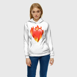 Женская толстовка 3D Сердце в огне эмодзи  - фото 2