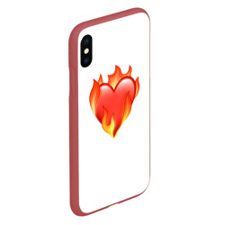 Чехол для iPhone XS Max матовый Сердце в огне эмодзи  - фото 2
