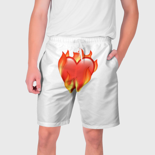 Мужские шорты 3D Сердце в огне эмодзи , цвет 3D печать