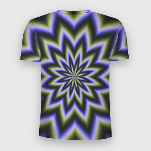 Мужская футболка 3D Slim с принтом Оптическая иллюзия в виде звезды, вид сзади #1