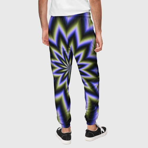 Мужские брюки 3D с принтом Оптическая иллюзия в виде звезды, вид сзади #2