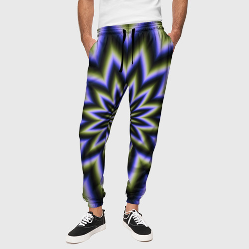 Мужские брюки 3D с принтом Оптическая иллюзия в виде звезды, вид сбоку #3