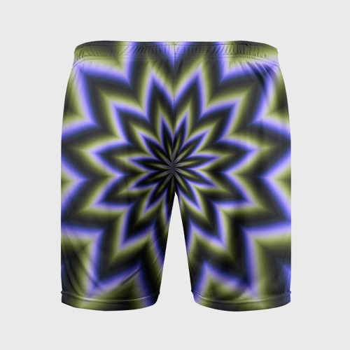 Мужские шорты спортивные с принтом Оптическая иллюзия в виде звезды, вид сзади #1