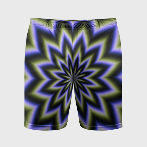 Мужские шорты спортивные с принтом Оптическая иллюзия в виде звезды, вид спереди #2