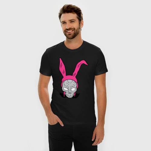 Мужская футболка хлопок Slim Pink Donnie Darko, цвет черный - фото 3