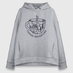 Женское худи Oversize хлопок Coffee adventure