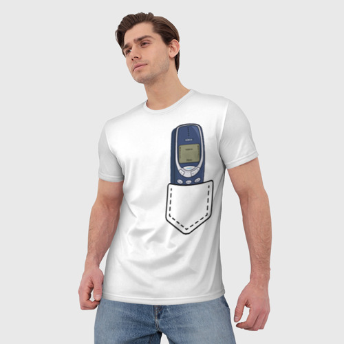 Мужская футболка 3D Нокиа 3310 в стиле 90х, цвет 3D печать - фото 3