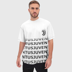 Мужская футболка oversize 3D Ювентус лого паттерн спорт - фото 2