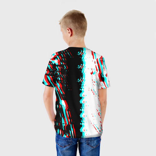 Детская футболка 3D Россия глитч краски текстура спорт, цвет 3D печать - фото 4