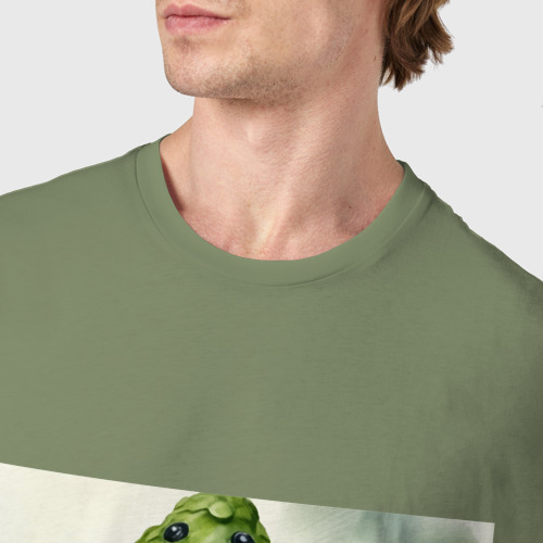Мужская футболка хлопок Чехов в кигуруми крокодил , цвет авокадо - фото 6