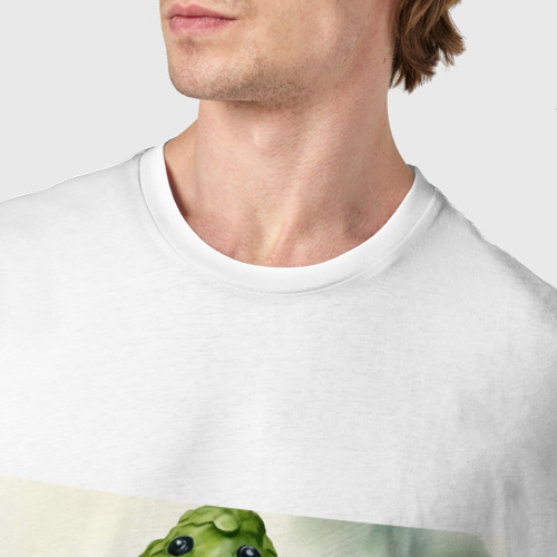 Мужская футболка хлопок с принтом Чехов в кигуруми крокодил, фото #4