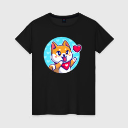 Corgi love – Женская футболка хлопок с принтом купить со скидкой в -20%