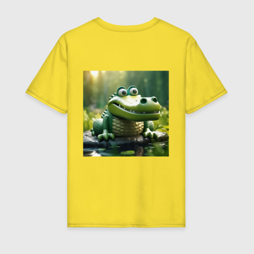 Мужская футболка хлопок Крокодил души моей А.П. Чехов, цвет желтый - фото 2