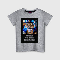 Толстый кот стимпанк: признаю свои ошибки гениальными – Детская футболка хлопок с принтом купить со скидкой в -20%