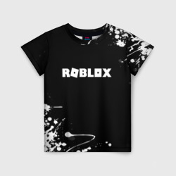 Детская футболка 3D Roblox текстура краски белые