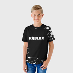 Детская футболка 3D Roblox текстура краски белые - фото 2