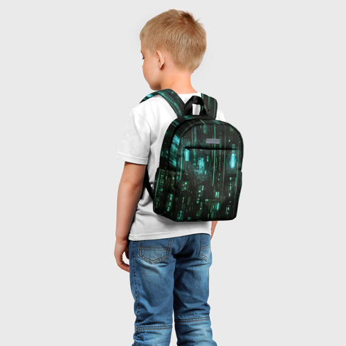 Детский рюкзак 3D Киберпанк светящиеся голубые элементы - фото 3