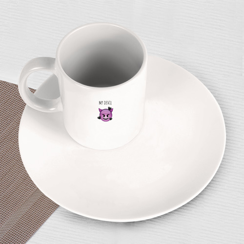 Набор: тарелка + кружка Мой демон эмодзи - фото 3
