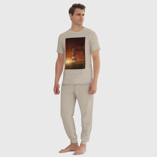 Мужская пижама хлопок Сага о Винланде Торфинн возделывает поле, цвет миндальный - фото 5