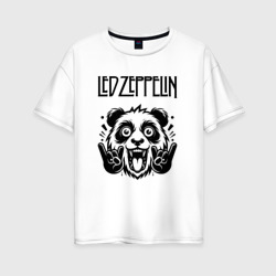 Женская футболка хлопок Oversize Led Zeppelin - rock panda