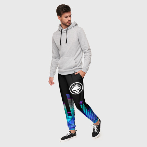 Мужские брюки 3D с принтом The Offspring эквалайзер, фото на моделе #1