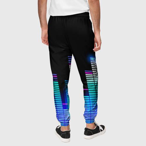 Мужские брюки 3D с принтом The Offspring эквалайзер, вид сзади #2