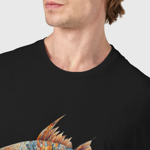 Мужская футболка хлопок Рыба фантастическая, цвет черный - фото 6