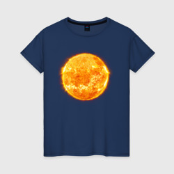 Яркое огненное солнце – Женская футболка хлопок с принтом купить со скидкой в -20%