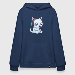 Худи SuperOversize хлопок Милый кот геймер
