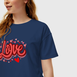 Женская футболка хлопок Oversize Любовь имя или слово - фото 2