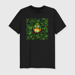 Мужская футболка хлопок Slim Птичка в на дереве