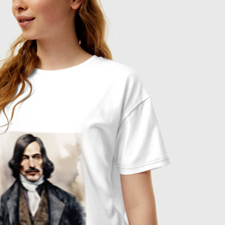 Женская футболка хлопок Oversize Окей Гоголь - фото 2