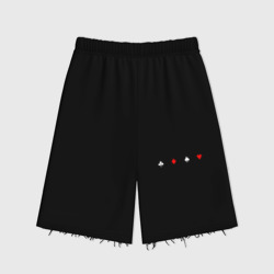 Женские шорты oversize футер хлопок Трефы бубны пики червы