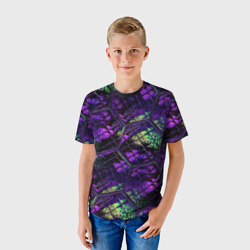 Детская футболка 3D Бабочки в фиолетовом креативном узоре - фото 2