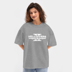 Женская футболка Oversize хлопок texturе Helldivers 2 - фото 2