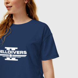 Женская футболка хлопок Oversize Helldivers 2 - фото 2