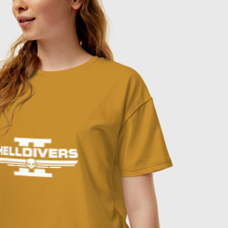 Женская футболка хлопок Oversize Helldivers 2 - фото 2