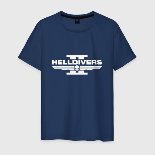 Мужская футболка из хлопка с принтом Helldivers 2, вид спереди №1