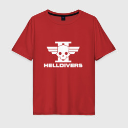 Мужская футболка хлопок Oversize Helldivers 2 лого