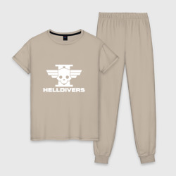 Женская пижама хлопок Helldivers 2 лого