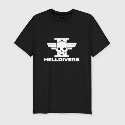 Мужская футболка хлопок Slim Helldivers 2 лого
