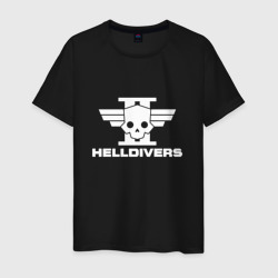 Мужская футболка хлопок Helldivers 2 лого