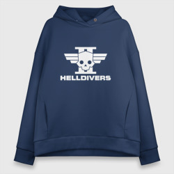 Женское худи Oversize хлопок Helldivers 2 лого